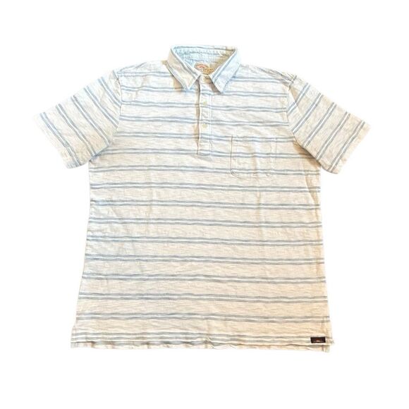 Faherty Short Sleeve Indigo Polo Men’s Medium - Picture 1 of 8
